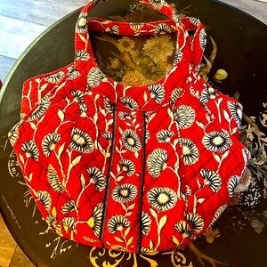 Vera Bradley Bucket bag  Red and Black with houndstooth liner Used